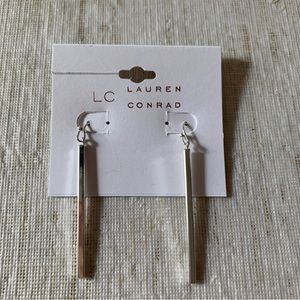 LC LAUREN CONRAD Silver Dangling Earrings NWT